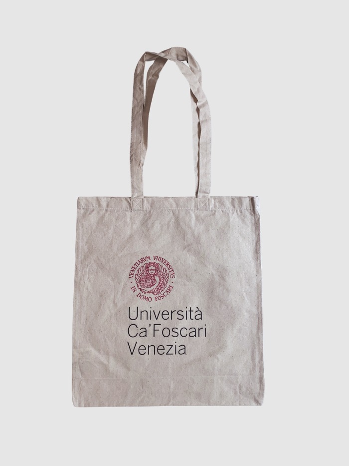 Tote bag tela beige logo piccolo - Beige Tote bag with small logo