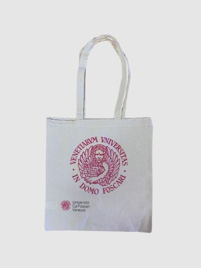 Tote bag tela beige logo grande - Beige Tote bag with large logo