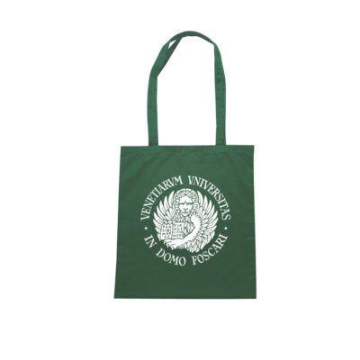 Tote bag Verde logo bianco - Green tote bag with white stamp